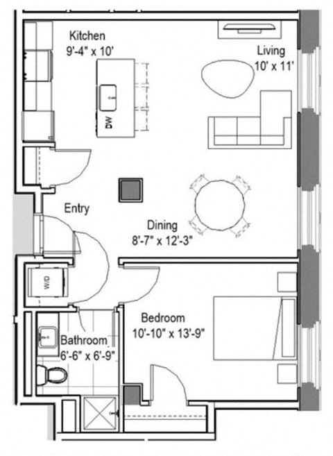 GE Thomson Floor Plan at The Georgian Apartments, St Louis, MO